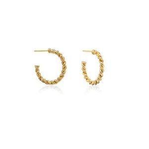 NWT Christina Rope Twist Hoops // 14k Gold Vermeil